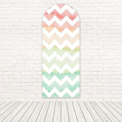Colorful Chevron Bold Stripe Pattern Arch Backdrop For Vibrant Party