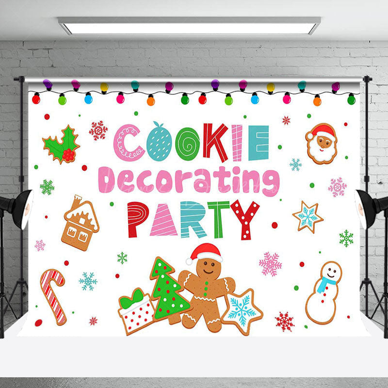 Lofaris Colorful Christmas Cookie Decorating Party Backdrop