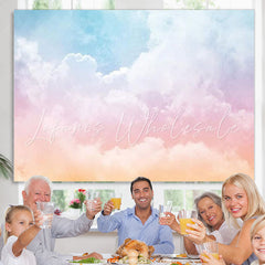 Lofaris Colorful Cloud Rainbow Birthday Backdrop For Girl