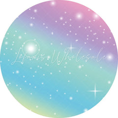 Lofaris Colorful Deram Glitter Round Happy Birthday Backdrop