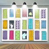 Lofaris Colorful Doors Cartoon Birthday Backdrop For Boy
