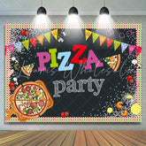 Lofaris Colorful Dot And Flags Pizza Party Birthday Backdrop