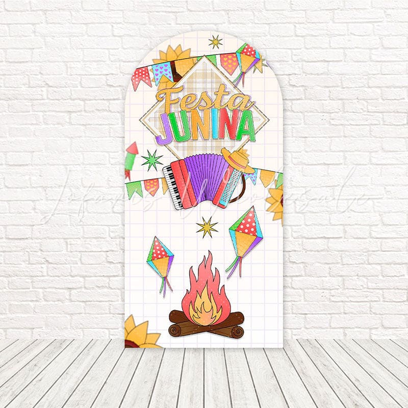 Colorful Festa Junina Flags Theme Arch Backdrop For Rustic D¨¦cor