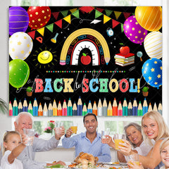 Lofaris Colorful Flags And Balloons Back To School Backdrop