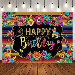 Lofaris Colorful Floral Mexican Fiesta Birthday Backdrop