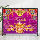Lofaris Colorful Floral Pattern Light Purple Diwali Backdrop