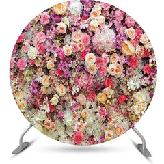 Lofaris Colorful Floral Romantic Wall Round Wedding Backdrop