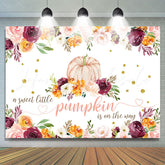 Lofaris Colorful Floral Sweet Pumpkin Baby Shower Backdrop