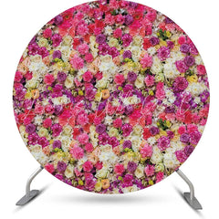 Lofaris Colorful Floral Wall Romantic Round Wedding Backdrop