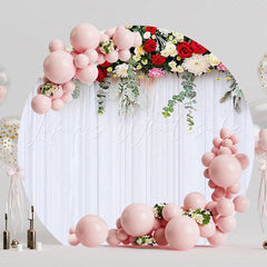 Colorful Flower Curtain Round Backdrop for Festive Celebration