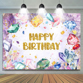 Lofaris Colorful Gems Sparkling Purple Girl Birthday Backdrop