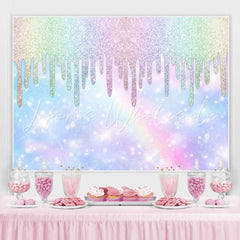 Lofaris Colorful Glitter Bokeh Rainbow Scene Birthday Backdrop