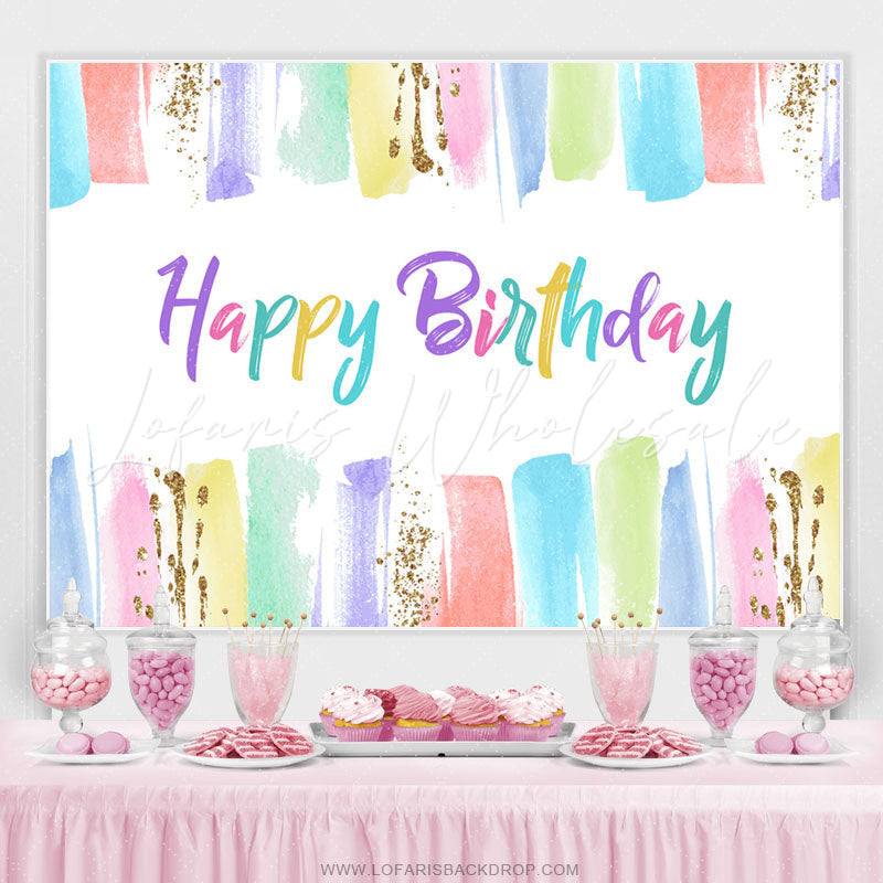 Lofaris Colorful Glitter Painting Backdrop For Birthday Party