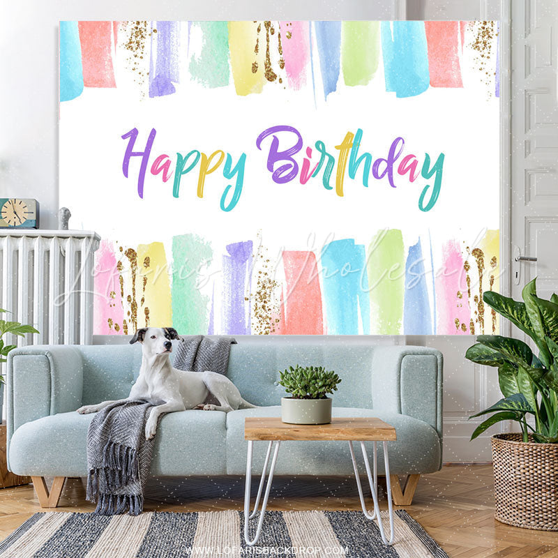 Lofaris Colorful Glitter Painting Backdrop For Birthday Party
