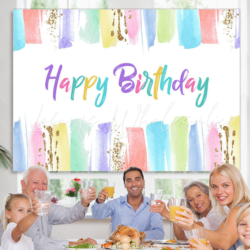 Lofaris Colorful Glitter Painting Backdrop For Birthday Party