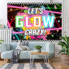 Lofaris Colorful Graffiti Lets Glow Crazy Birthday Backdrop