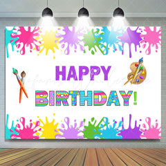 Lofaris Colorful Graffiti Painting Happy Birthday Backdrop