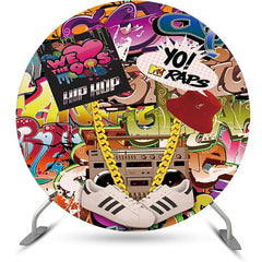 Lofaris Colorful Hip Hop Graffiti Round Dance Party Bacdrop