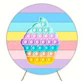 Colorful Ice Cream Fidget Toys Round Backdrop for Kids Party