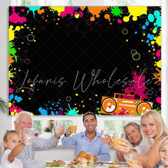 Lofaris Colorful Laser Ray Disco Retro Bance Birthday Backdrop