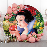 Lofaris Colorful Leaf Round Apple Princess Birthday Backdrop