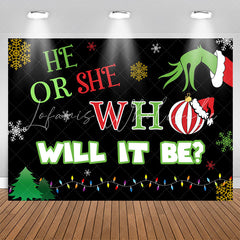 Lofaris Colorful Lights Snow Christmas Baby Shower Backdrop