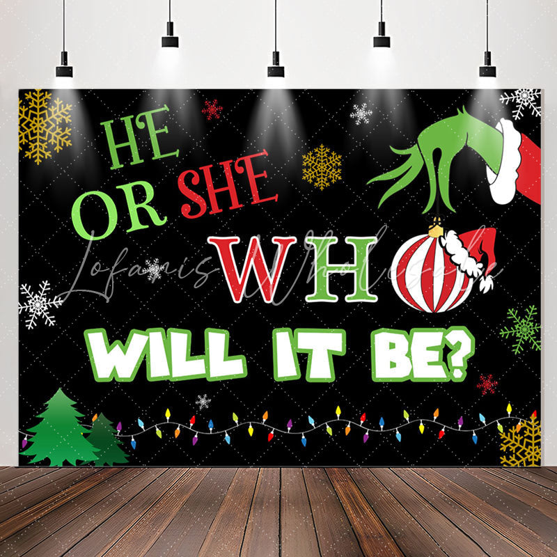 Lofaris Colorful Lights Snow Christmas Baby Shower Backdrop