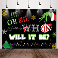 Lofaris Colorful Lights Snow Christmas Baby Shower Backdrop