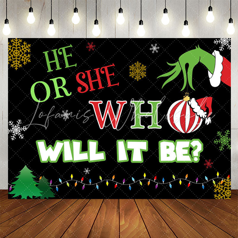 Lofaris Colorful Lights Snow Christmas Baby Shower Backdrop