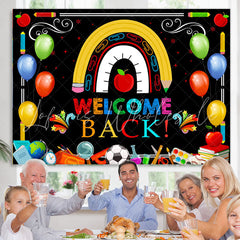 Lofaris Colorful Little Patterns Black Back To School Backdrop