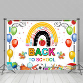Lofaris Colorful Little Patterns White Back To School Backdrop