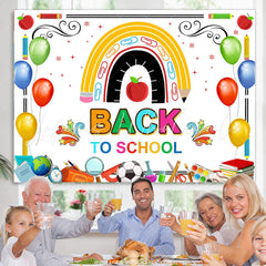 Lofaris Colorful Little Patterns White Back To School Backdrop