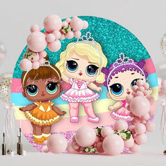 Colorful Lol Round Backdrop For Trendy Kids Party Celebration Fun