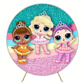 Colorful Lol Round Backdrop For Trendy Kids Party Celebration Fun