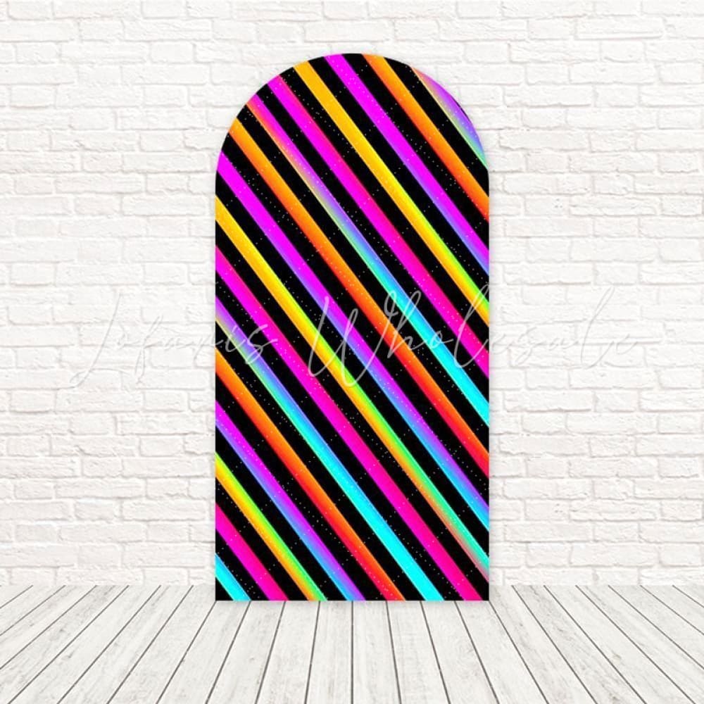 Colorful Neon Lights Pop Style Arch Backdrop For Fun Night Vibe