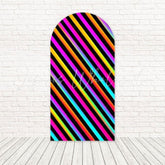 Colorful Neon Lights Pop Style Arch Backdrop For Fun Night Vibe