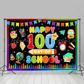 Lofaris Colorful Pencils Back To School 100th Day Backdrop