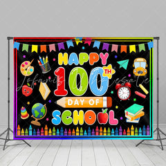 Lofaris Colorful Pencils Back To School 100th Day Backdrop