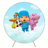 Colorful Pocoyo Kids Party Round Backdrop For Lively Celebration