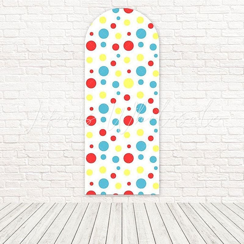 Colorful Polka Dot Vibrant Circle Arch Backdrop For Birthday Theme