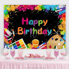 Lofaris Colorful Printed Graffiti Black Backdrop For Birthday
