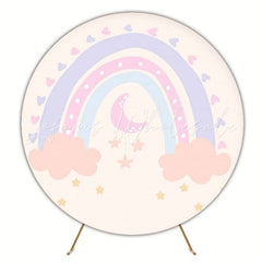 Colorful Rainbow Fantasy Round Backdrop For Cheerful Celebrations
