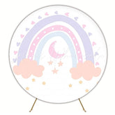 Colorful Rainbow Fantasy Round Backdrop For Party Celebrations