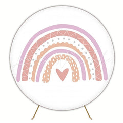 Colorful Rainbow Theme Party Round Backdrop For Cheerful Setting