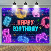 Lofaris Colorful Scifi Electronics Happy Birthday Backdrop