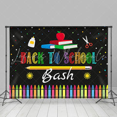 Lofaris Colorful Spots And Pencil Black Back To School Backdrop Banner