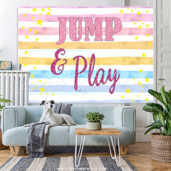 Lofaris Colorful Stripe Star Jump And Play Night Party Backdrop