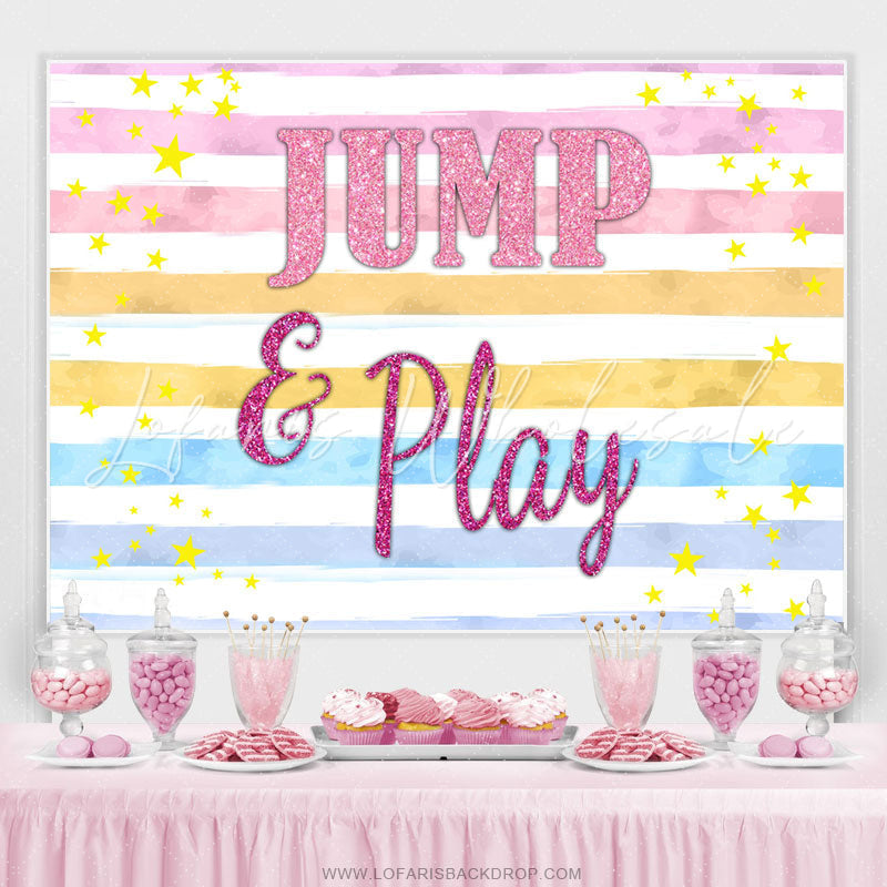 Lofaris Colorful Stripe Star Jump And Play Night Party Backdrop