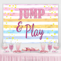 Lofaris Colorful Stripe Star Jump And Play Night Party Backdrop