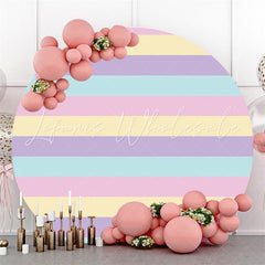 Lofaris Colorful Stripes Round Happy Birthday Backdrop For Girl